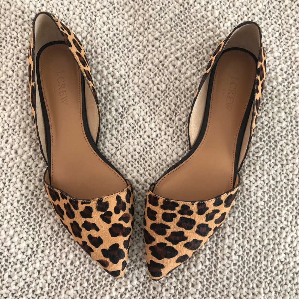 J. Crew Factory calf Hair Leopard Flats sz. 8.5